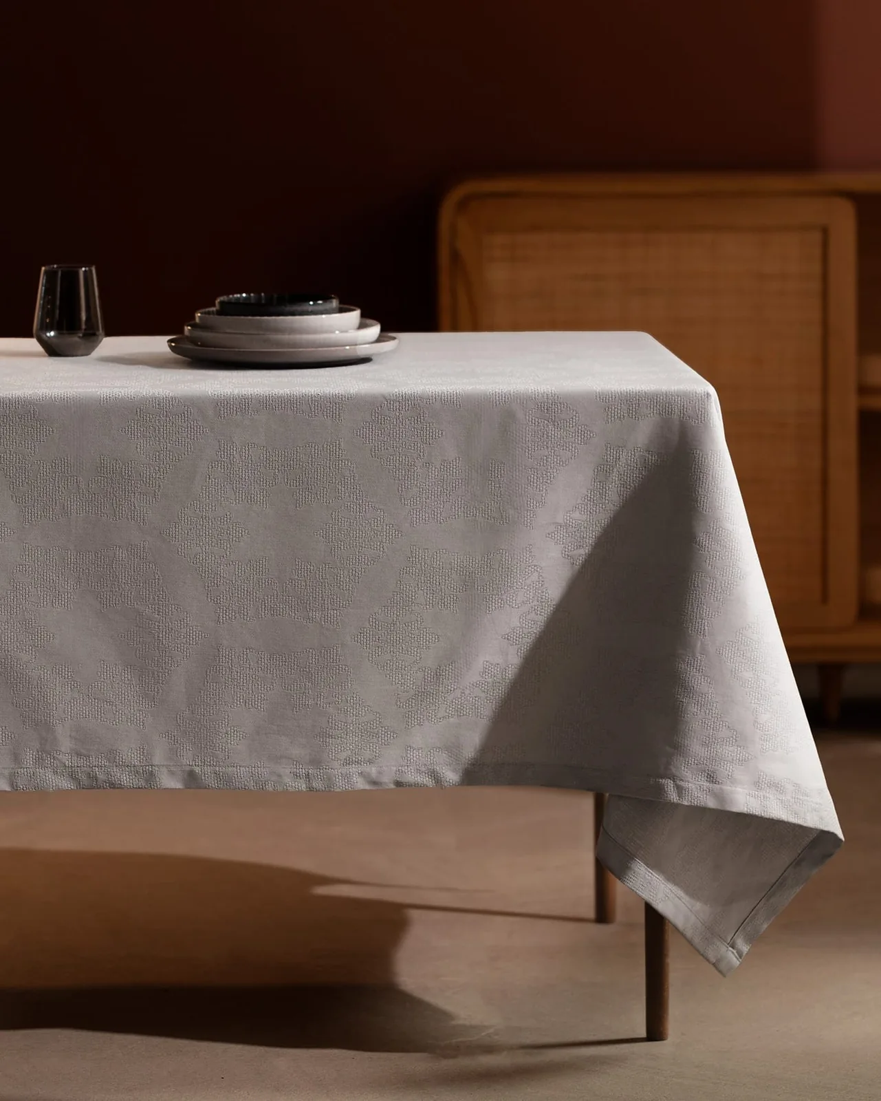 Lavinia Masa Örtüsü - Gri - 160x300 cm